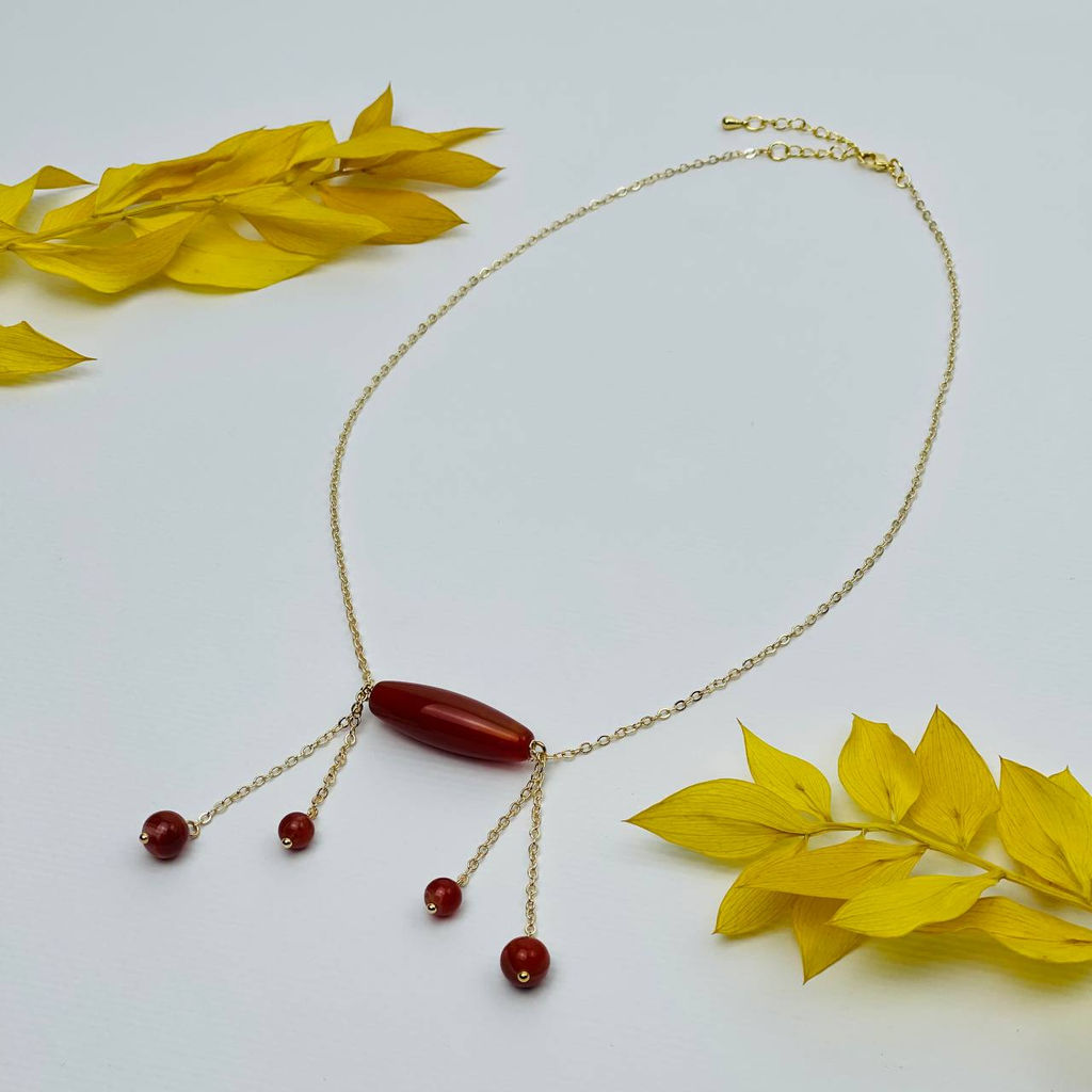 Колье на цепочке с Сердоликом 45 см +