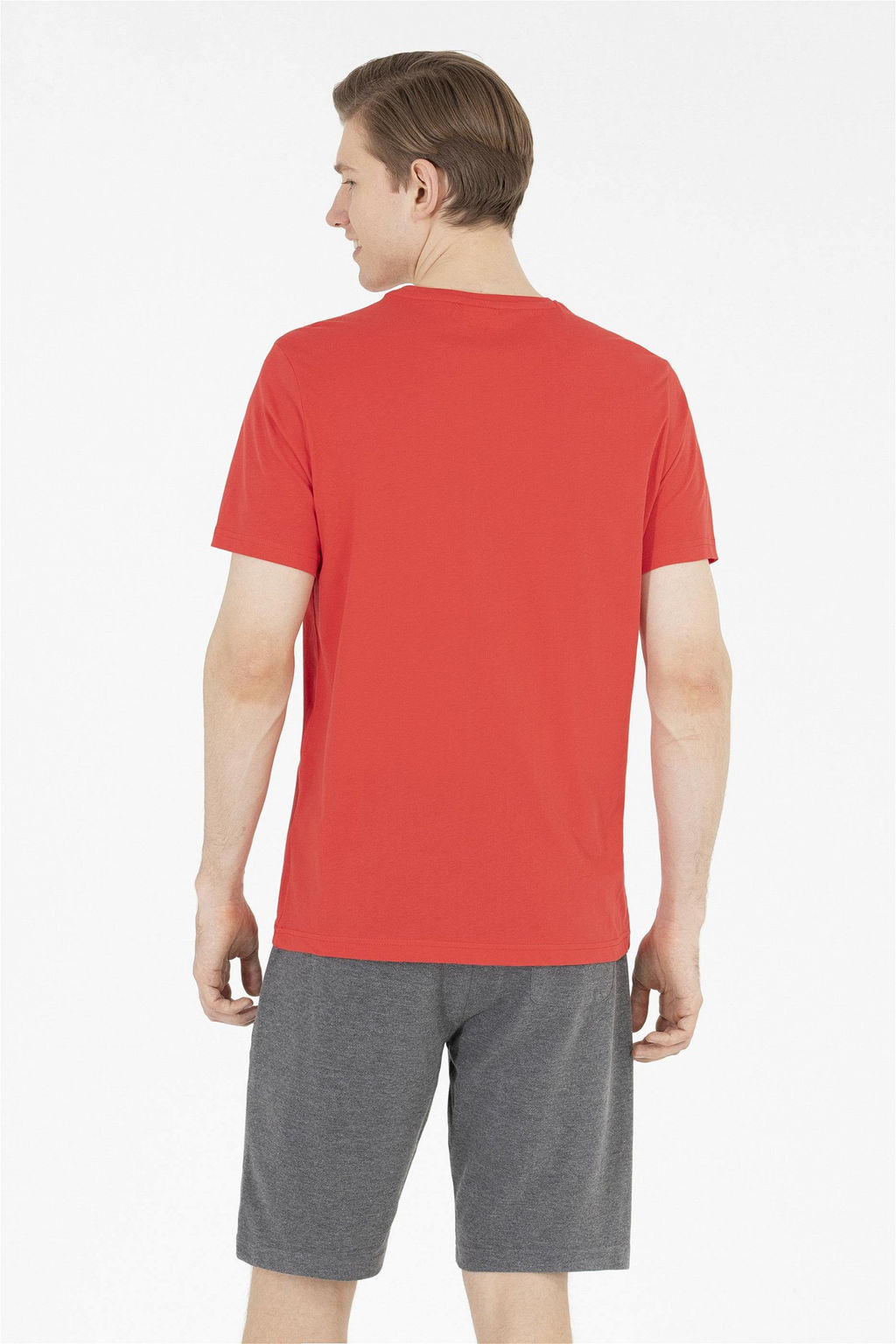 Мужская красная базовая футболка с круглым вырезом - U.s. polo assn фото 12