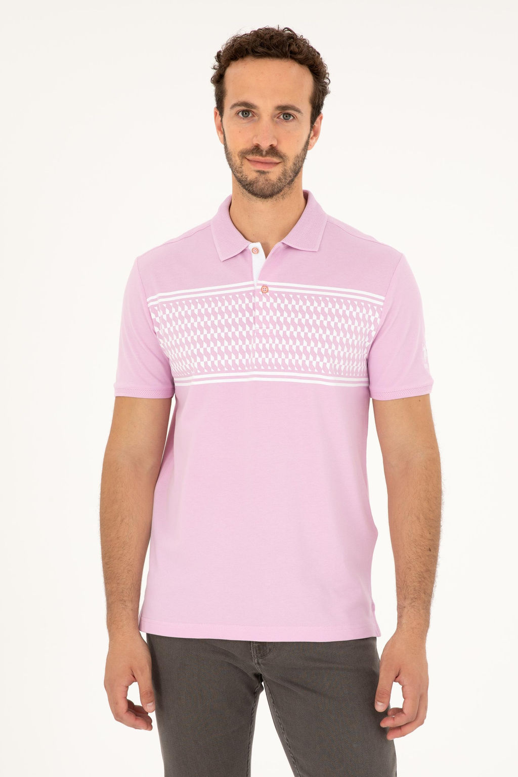 U. S. Polo Assn / Мужская розовая футболка