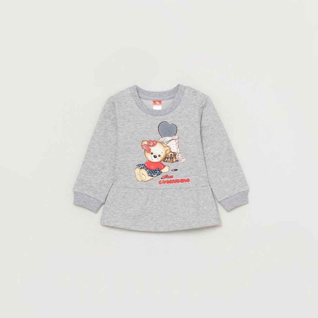 CRB wear/CWNG 62940-11-298 Джемпер для девочки, светло-серый меланж/Ex.Cherubino  фото 3