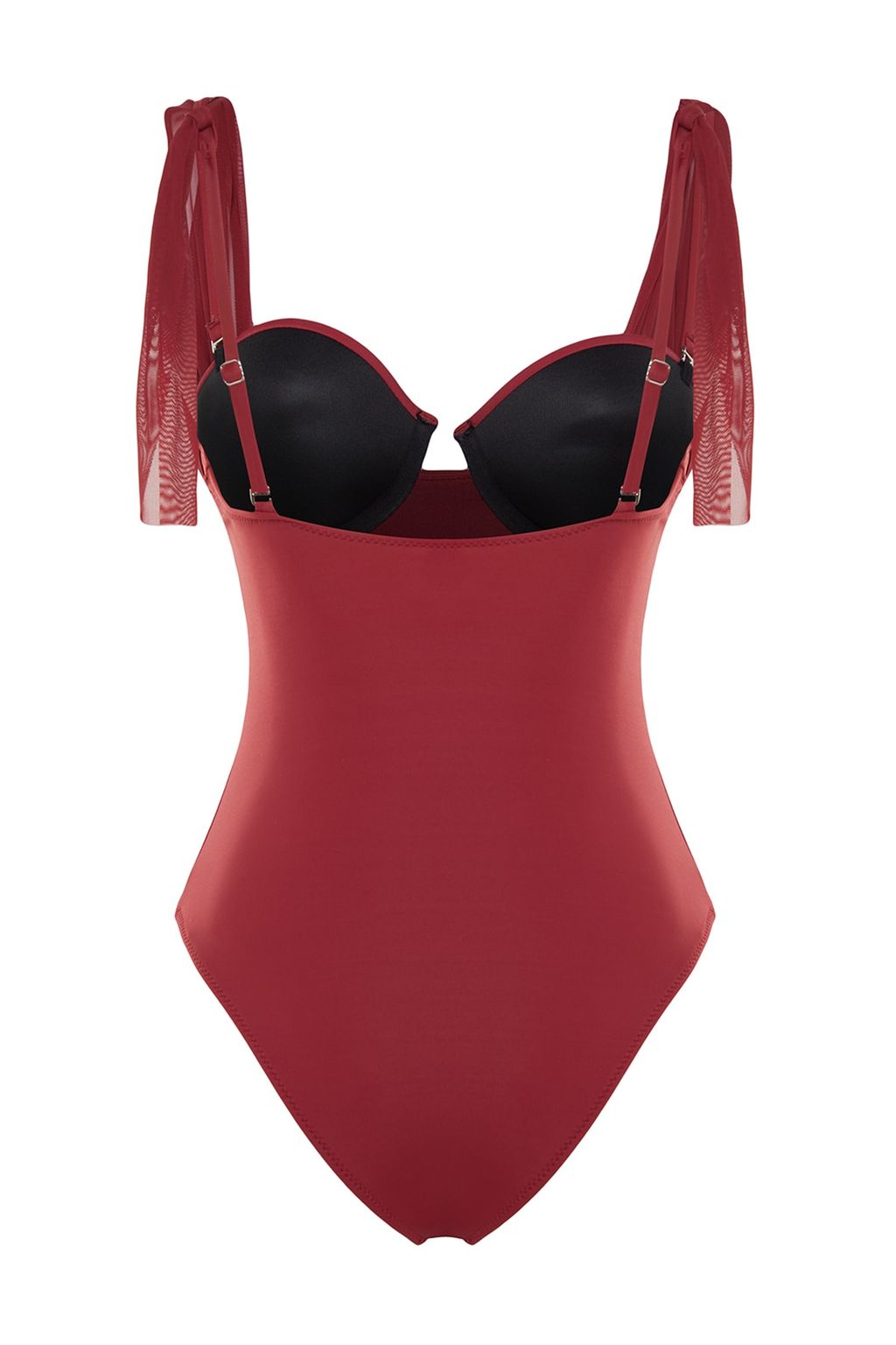 Bordo Balenli Mesh Detayl? Normal Paca Mayo TBESS23MA00317