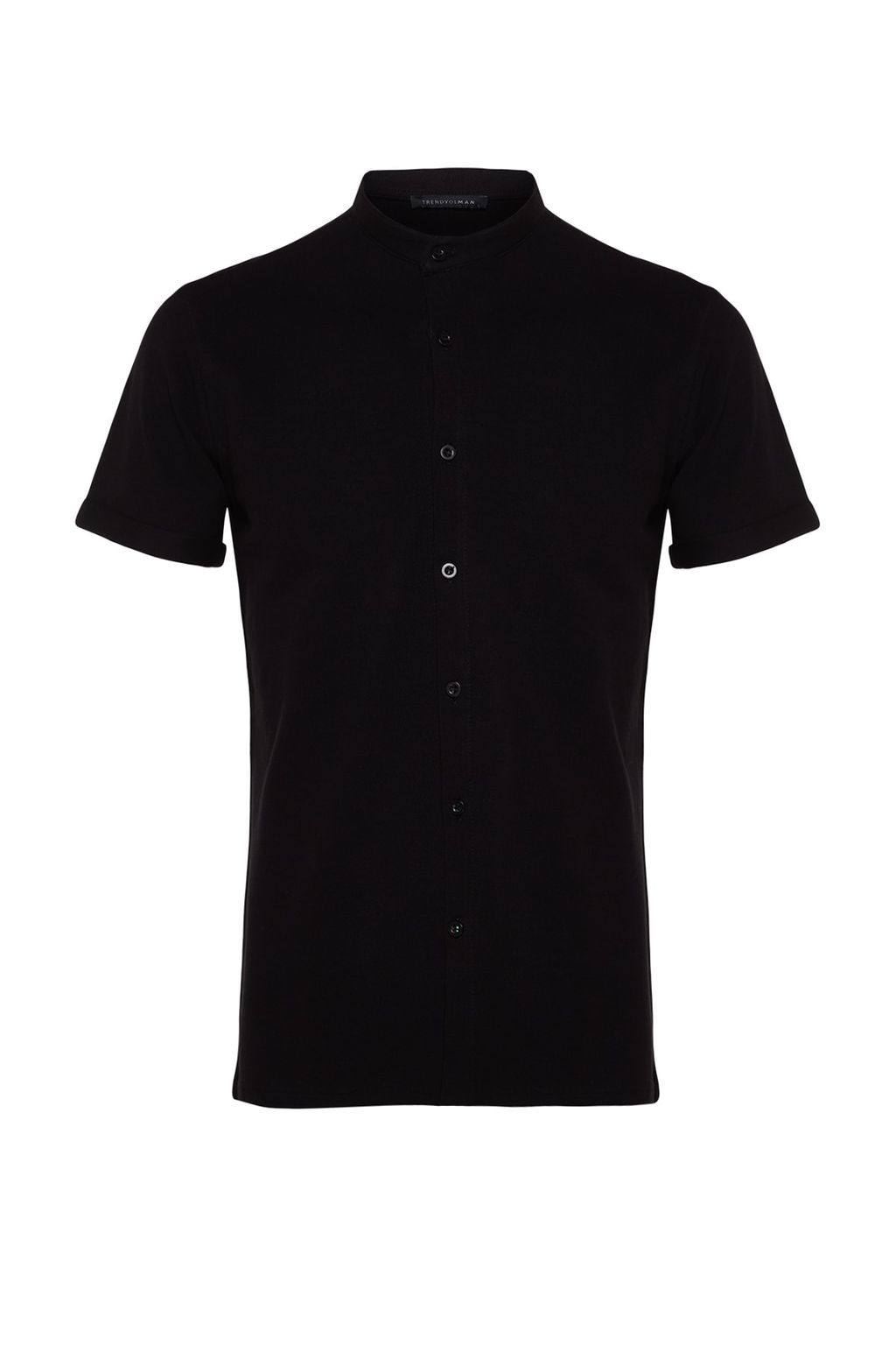 TRENDYOL MAN Siyah Slim Fit Hakim Yaka K?sa Kollu Orme Pike Yazl?k Gomlek TMNSS22GO0025 - Trendyolmilla фото 8
