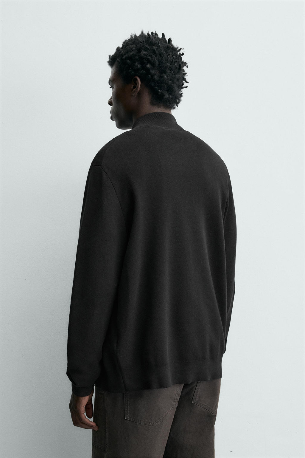 CHAQUETA PUNTO CREMALLERA / Negro