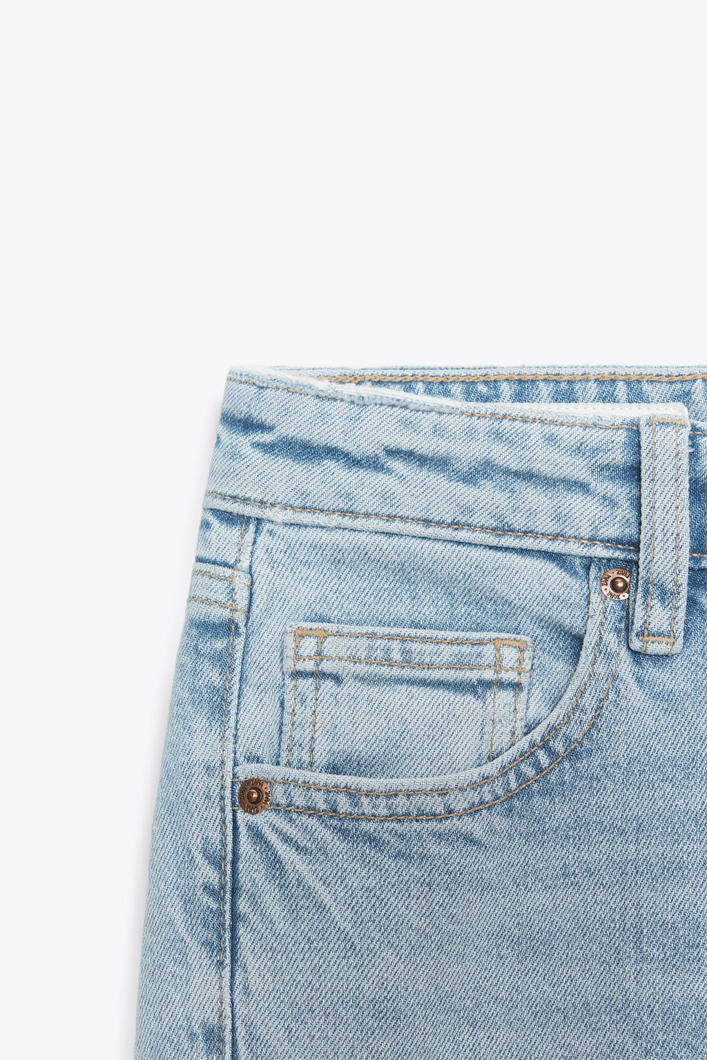 JEANS TRF CROPPED FLARE TIRO ALTO / Azul claro - Zara фото 7