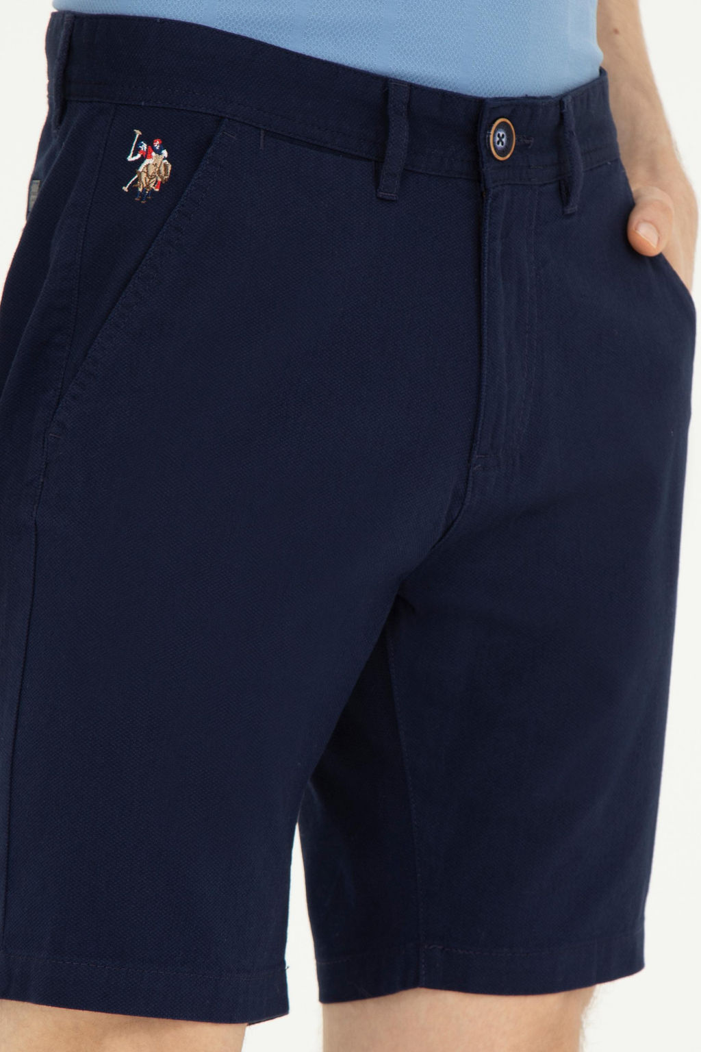 Мужские темно-синие тканые шорты - U.s. polo assn фото 5