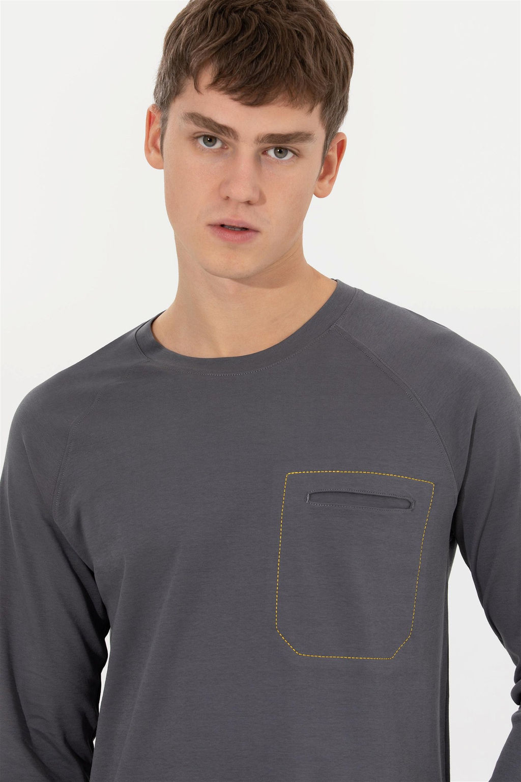 U. S. Polo Assn Мужской комфортный свитшот антрацитового цвета с круглым вырезом - U.s. polo assn фото 7