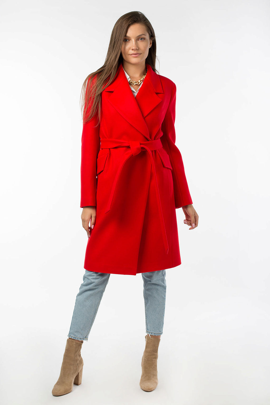 01-10629 Пальто женское демисезонное (пояс)