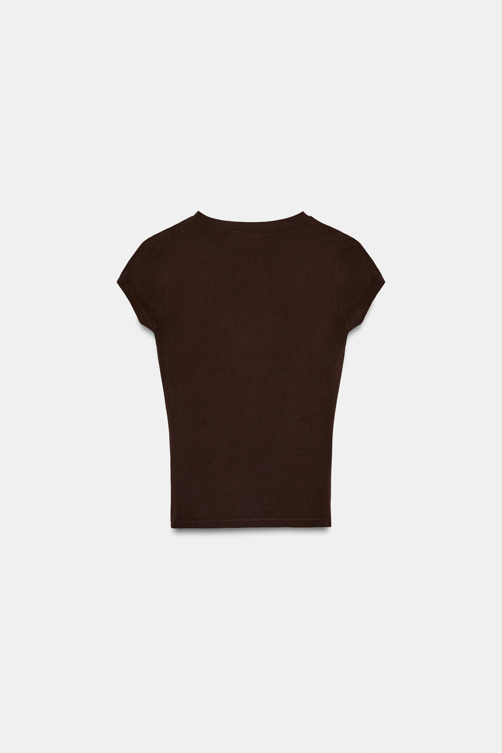 CAMISETA ESCOTE PICO / Marr?n - Zara фото 7