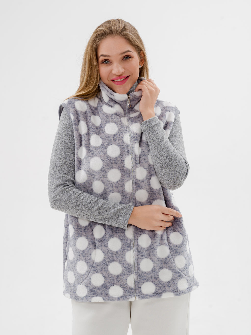 Жилет женский из ультрасофта Горох макси - Амадэль фото 6
