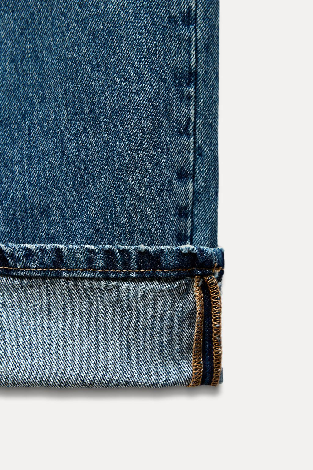 JEANS Z1975 STRAIGHT HIGH WAIST TURN-UP HEM - Zara фото 13