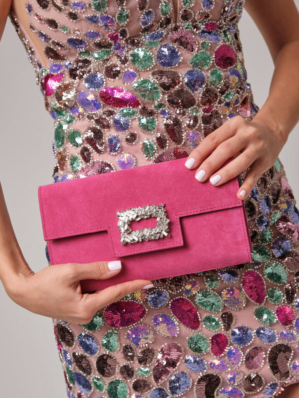 Клатч замшевый Deboro 31016 розовый