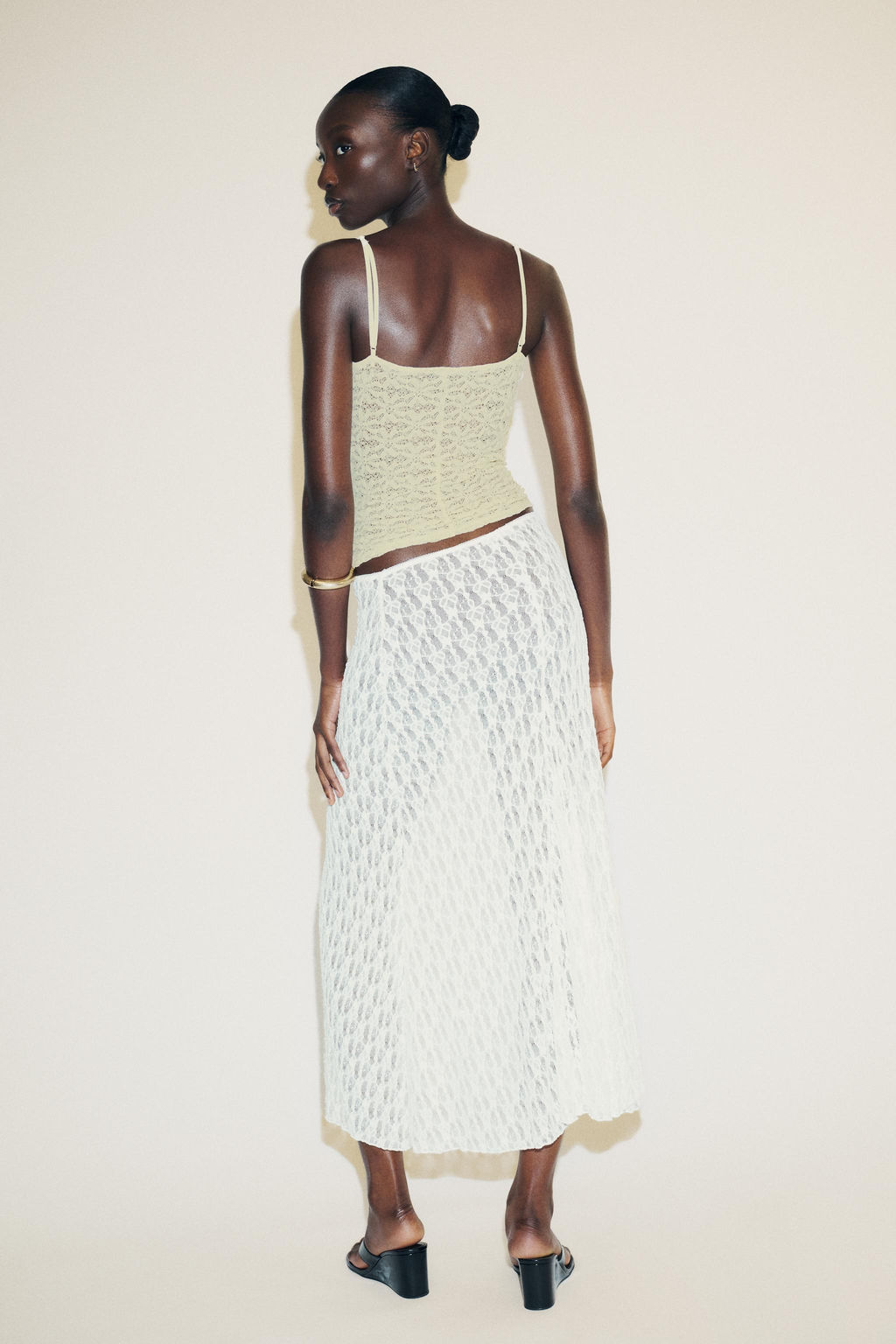FLARED LACE MAXI SKIRT - Zara фото 5