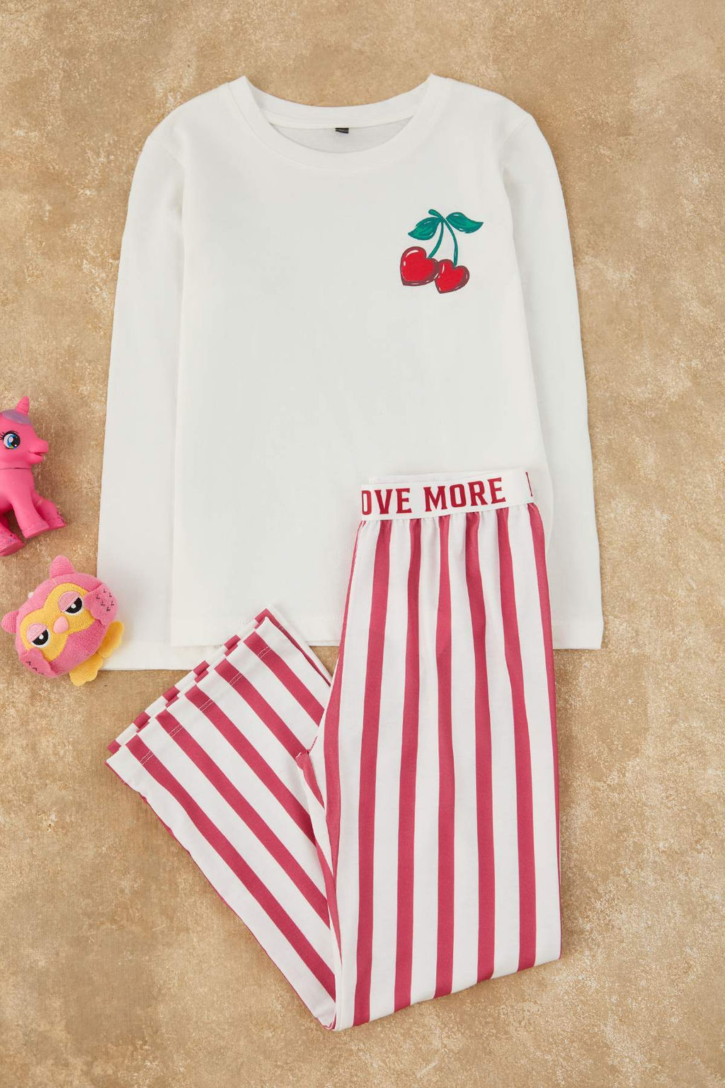 K?rm?z? K?z Cocuk Bask?l? Orme Alt-Ust Pijama Tak?m? - Trendyolmilla фото 2