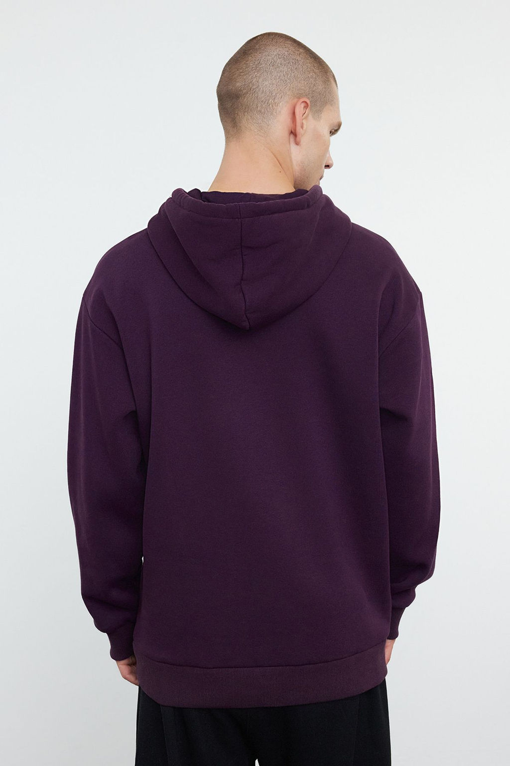 TRENDYOL MAN Mor Oversize/Genis Kesim Kapusonlu Ici Polar/S?cak Tutan Nak?sl? Sweatshirt TMNAW25SW00030 - Trendyolmilla фото 10