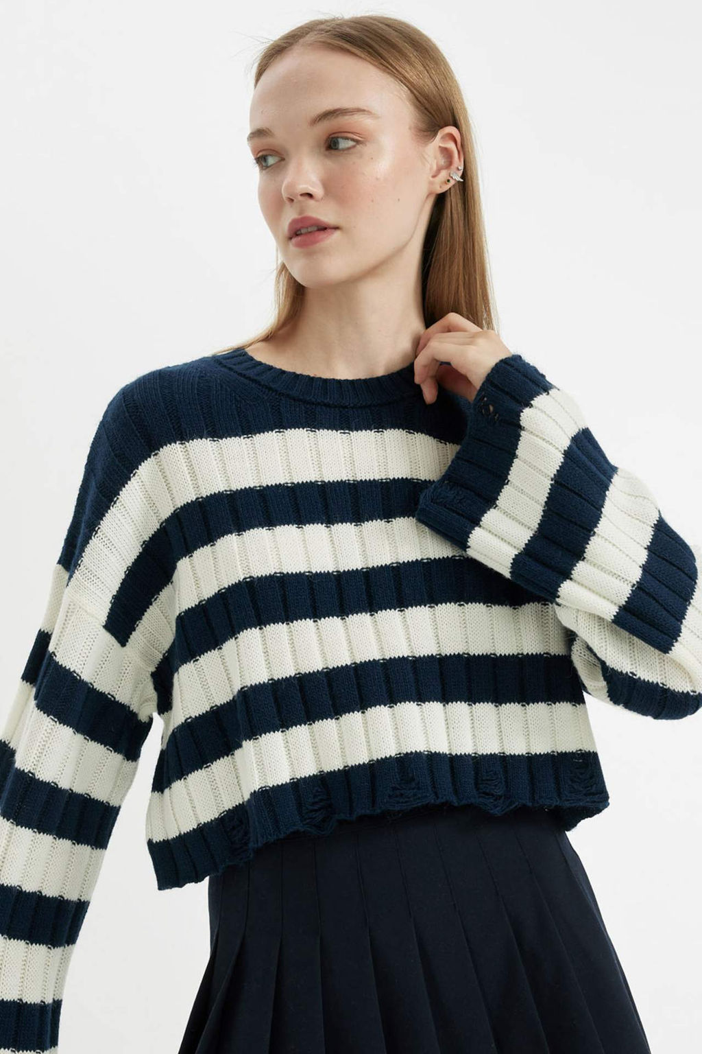 Regular Fit Bisiklet Yaka Triko Kazak - Defacto фото 4