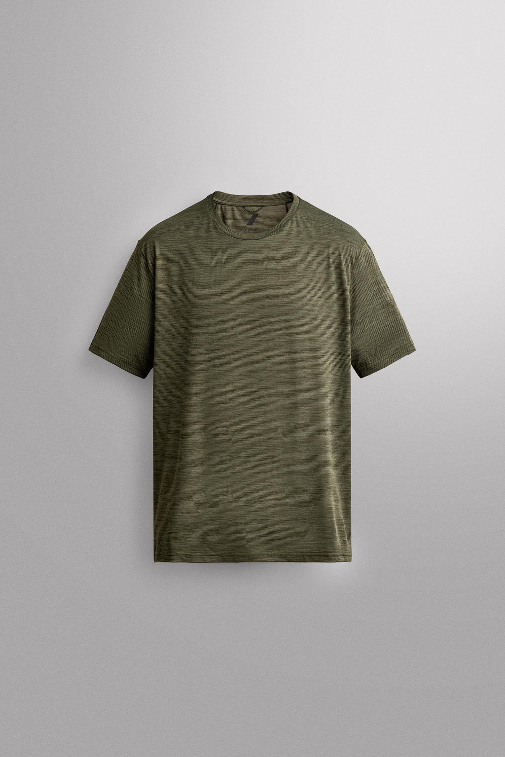 CAMISETA T?CNICA JACQUARD RAYAS / Verde medio - Zara фото 7