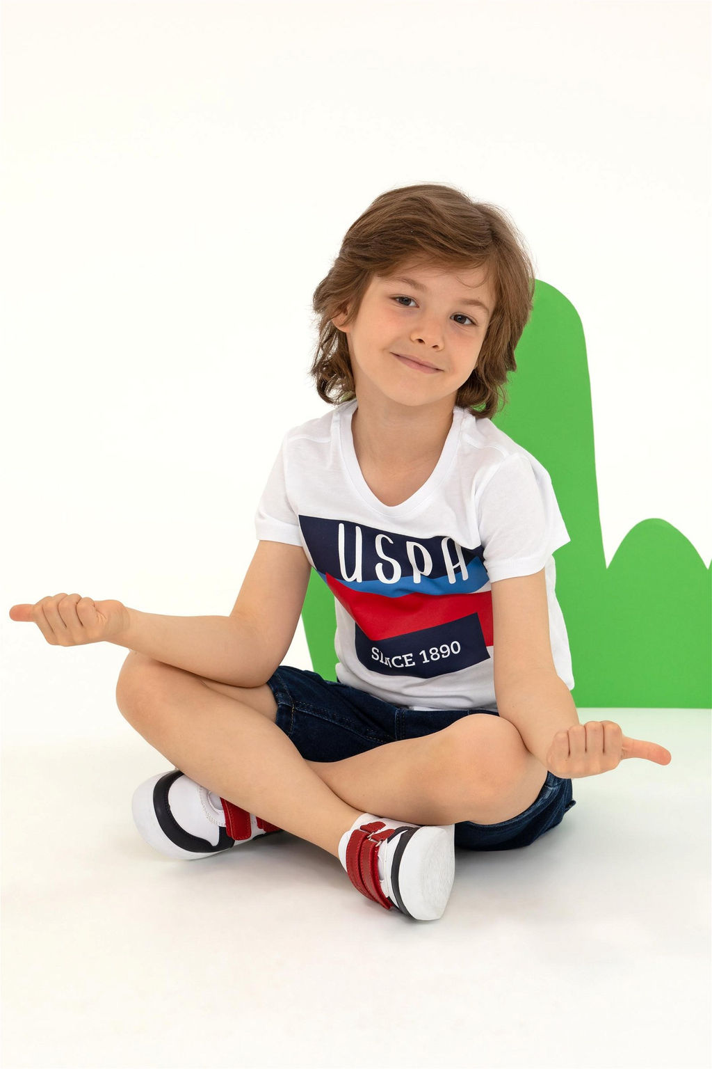 Детская белая футболка с круглым вырезом Неожиданная скидка в корзине - U.s. polo assn фото 2