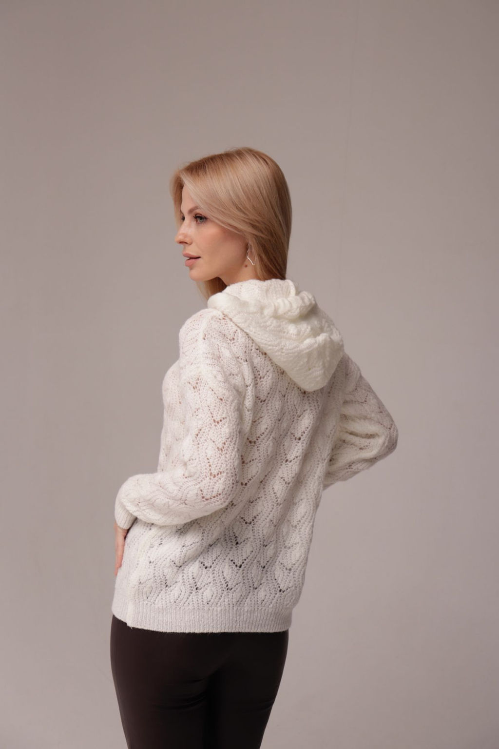 10462 Джемпер с капюшоном белый - Martichelli фото 9