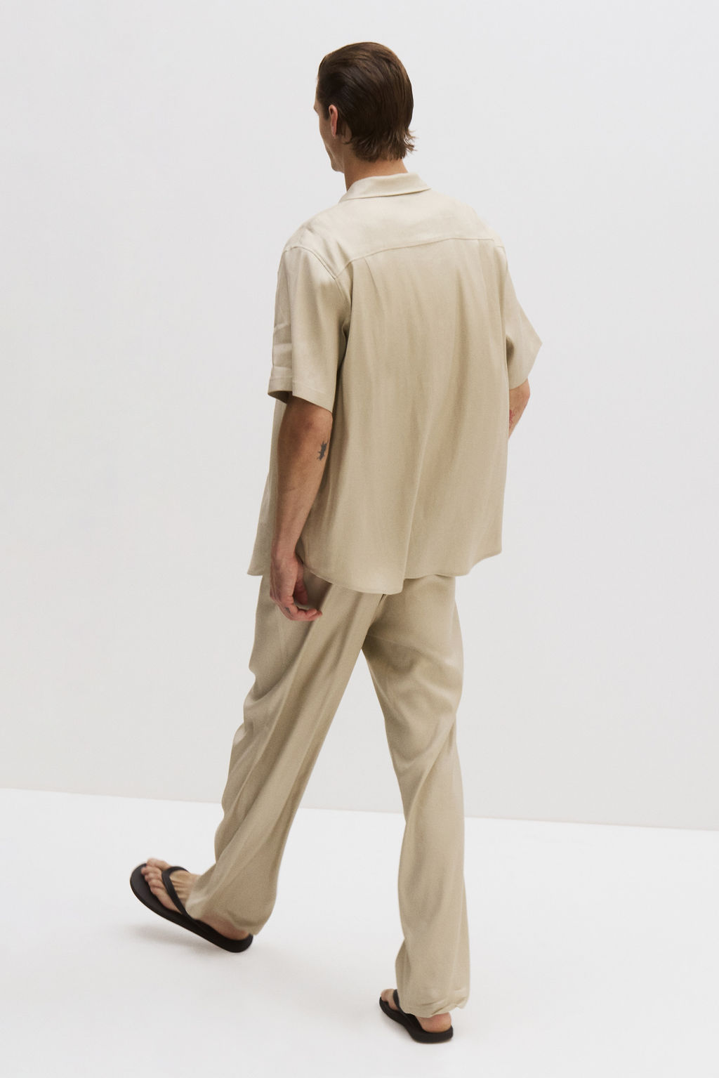Pantal?n en mezcla de lino Easy-care Loose Fit - H&m фото 9