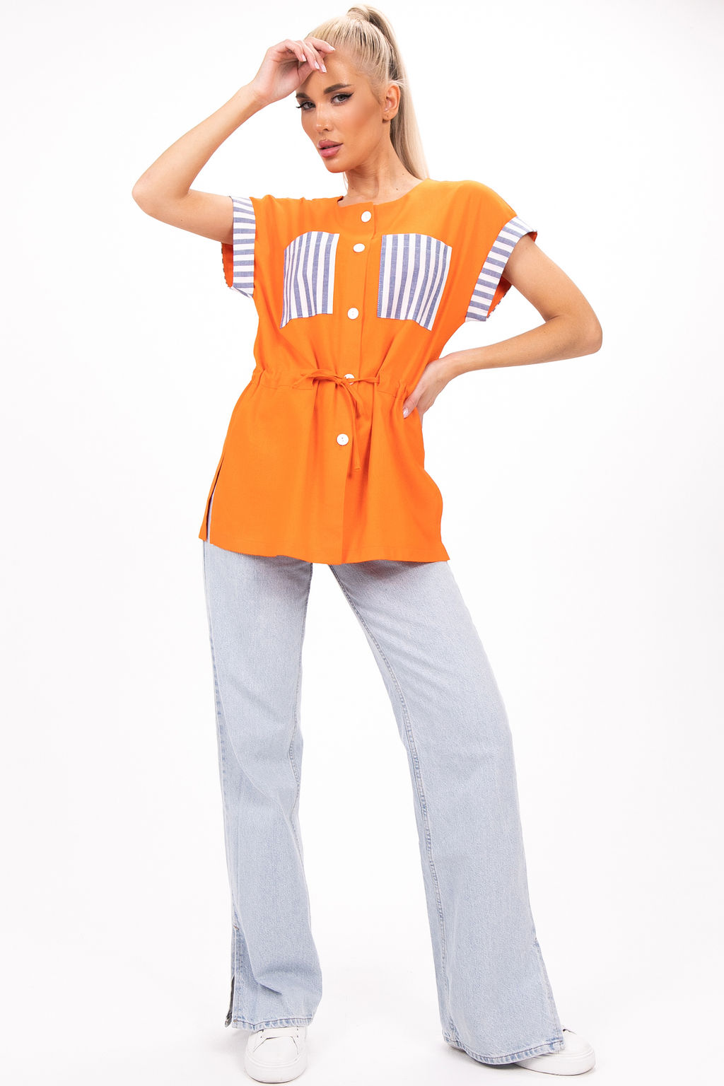 Рубашка Арника (оранжевый) - Эльза фото 4