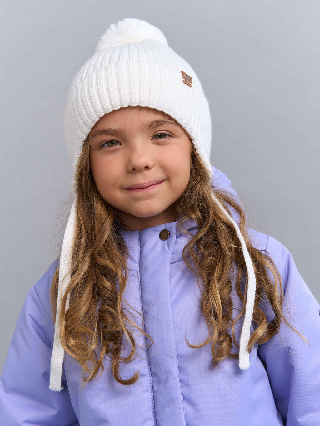 Шапка из смесовой шерсти Молоко на завязках - Bungly фото 4