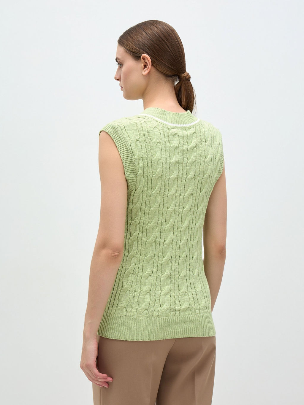 Conso/KV 240707 - green apple/milk Жилет женский  фото 4