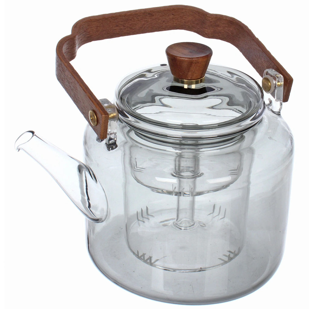 Чайник заварочный стеклянный 1000мл "Хай-Тек" с двойным ситом