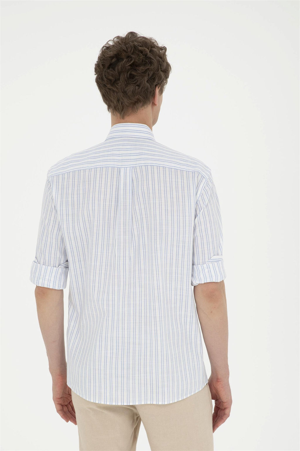 Мужская голубая рубашка с длинным рукавом Неожиданная скидка в корзине - U.s. polo assn фото 5