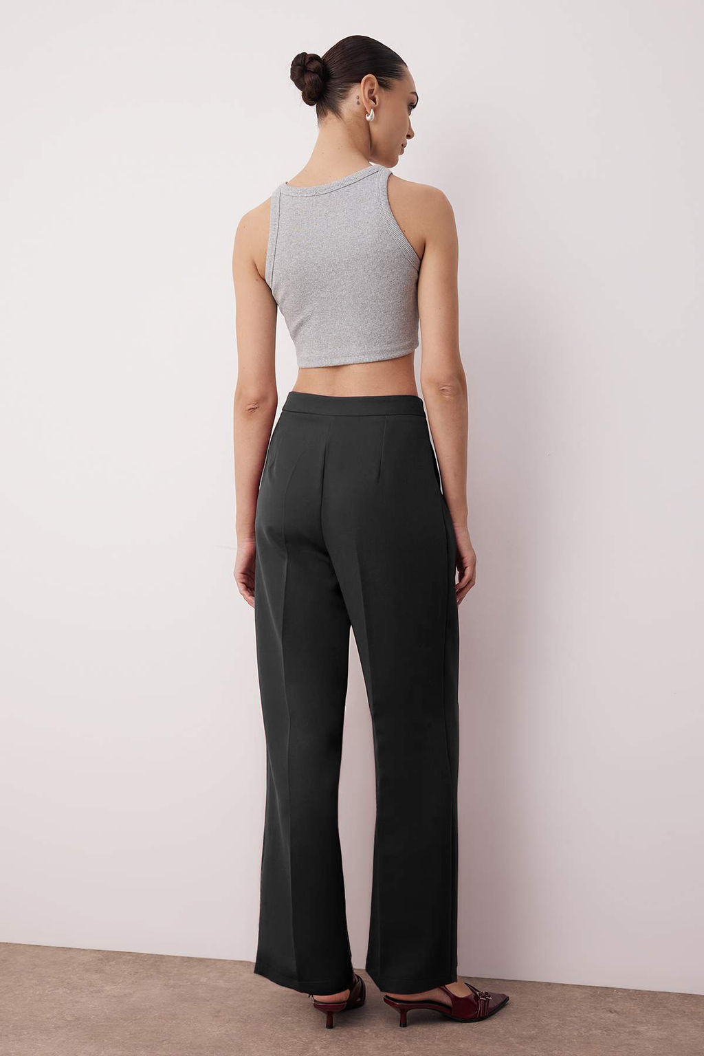 TRENDYOLMILLA Ekru Wide Leg/Genis Paca Yuksek Bel Dokuma Kumas Pantolon TWOAW22PL0066 фото 49