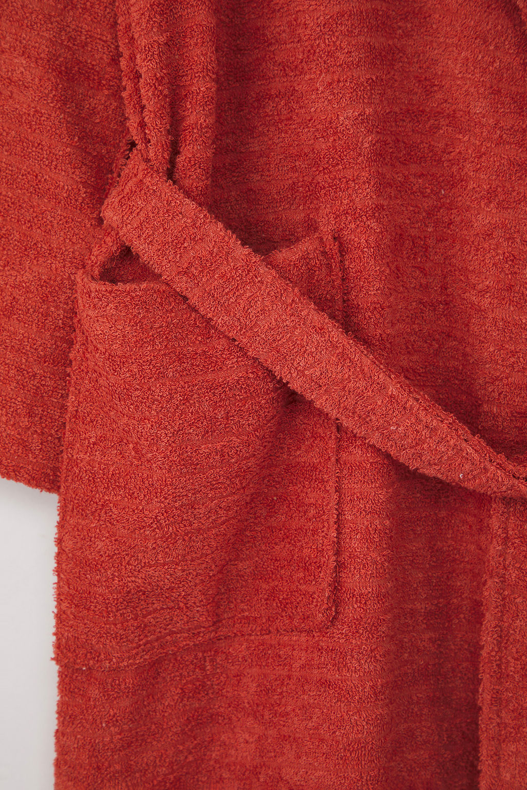 Trendyolmilla Home Ekru Cizgili Baglama Detayl? Unisex Bornoz TPHSS25NZ00000 фото 3