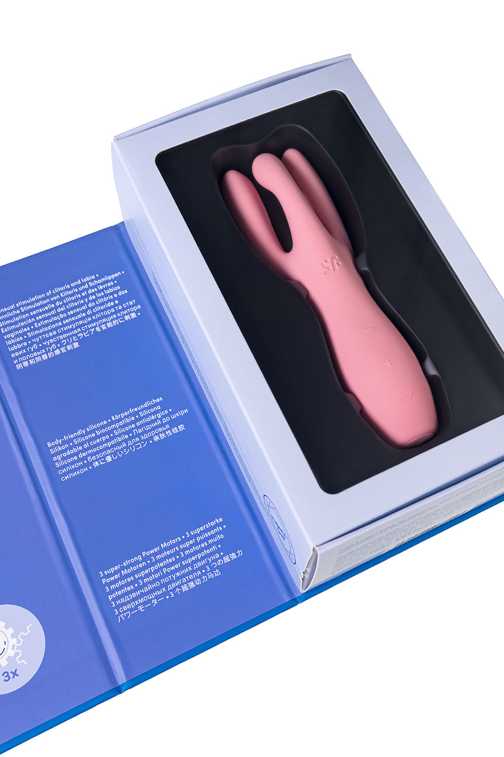 Вибростимулятор Satisfyer Threesome 3, силикон, розовый, 14 см  фото 9