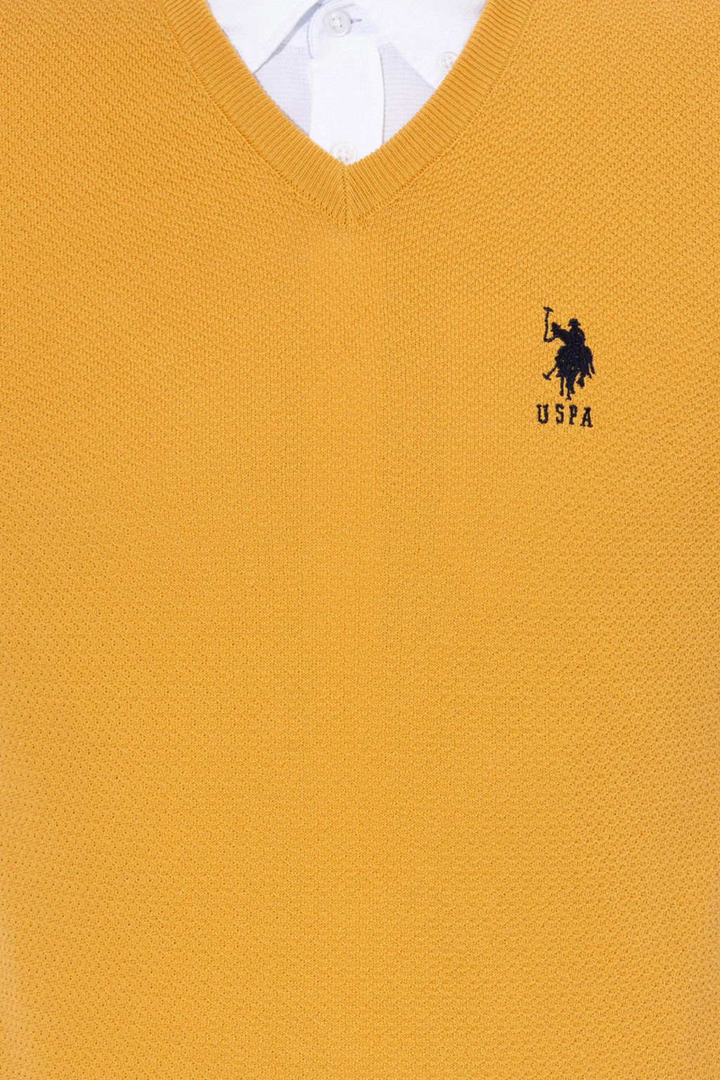 Мужской шафрановый трикотажный свитер Basic - U.s. polo assn фото 18