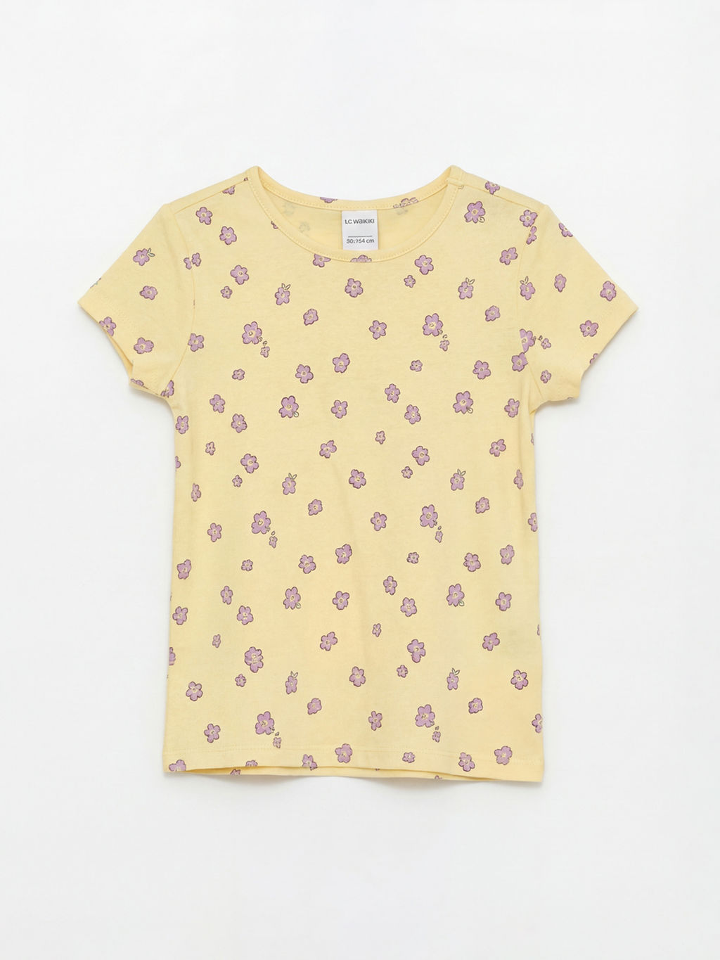 Bisiklet Yaka ?i?ekli K?z ?ocuk Ti??rt