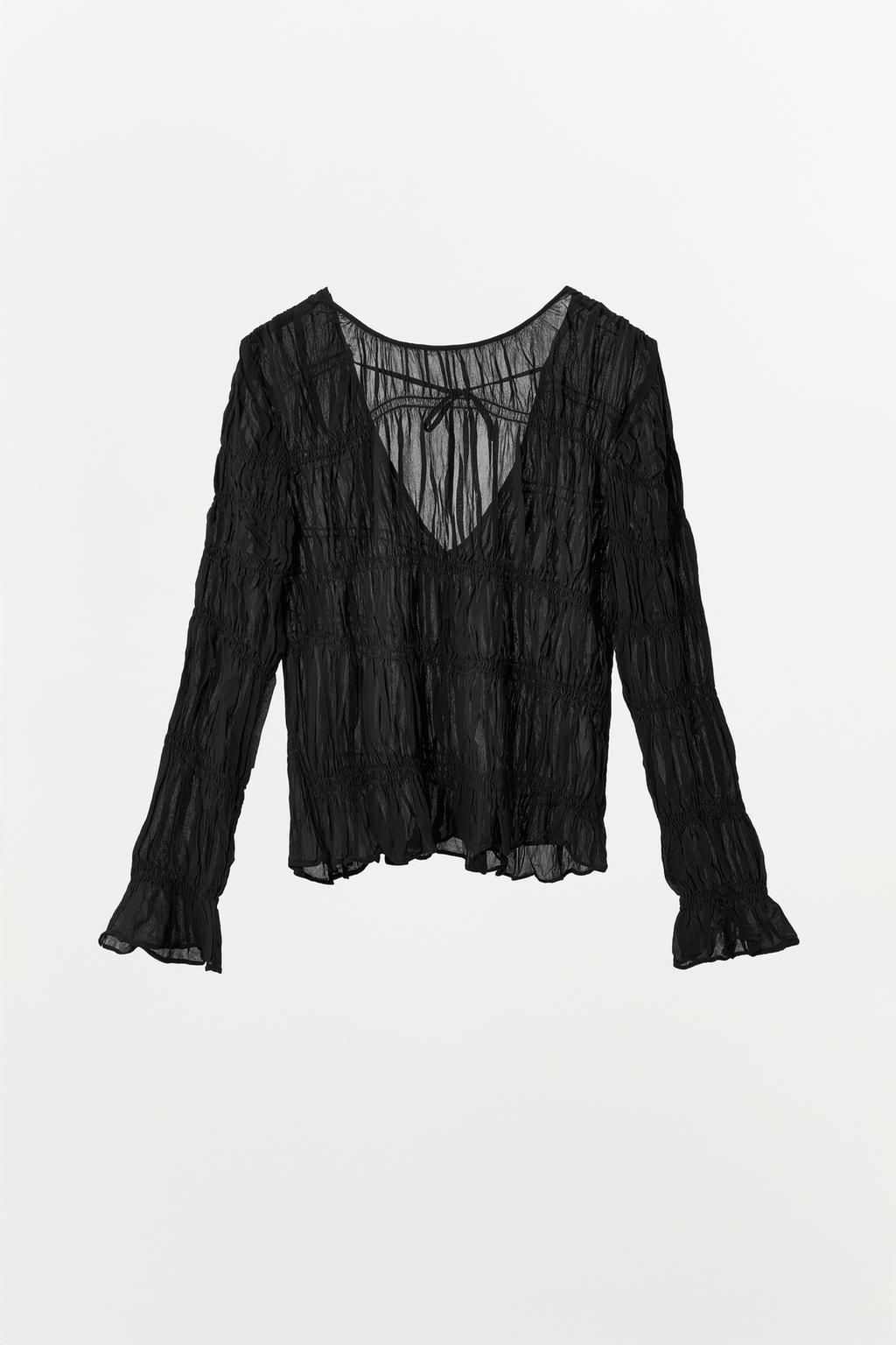 TEXTURED TOP WITH GATHERED DETAIL - Zara фото 3