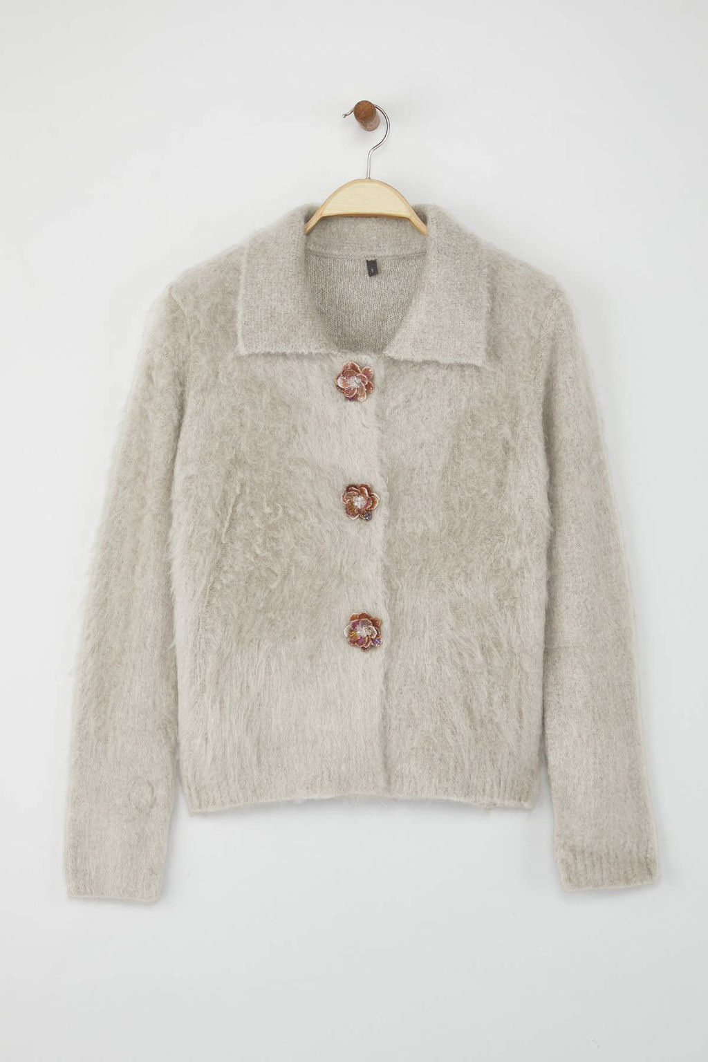 Vizon Gul Dugme Detayl? Buklet Iplikli Triko H?rka TWOAW26HI00109