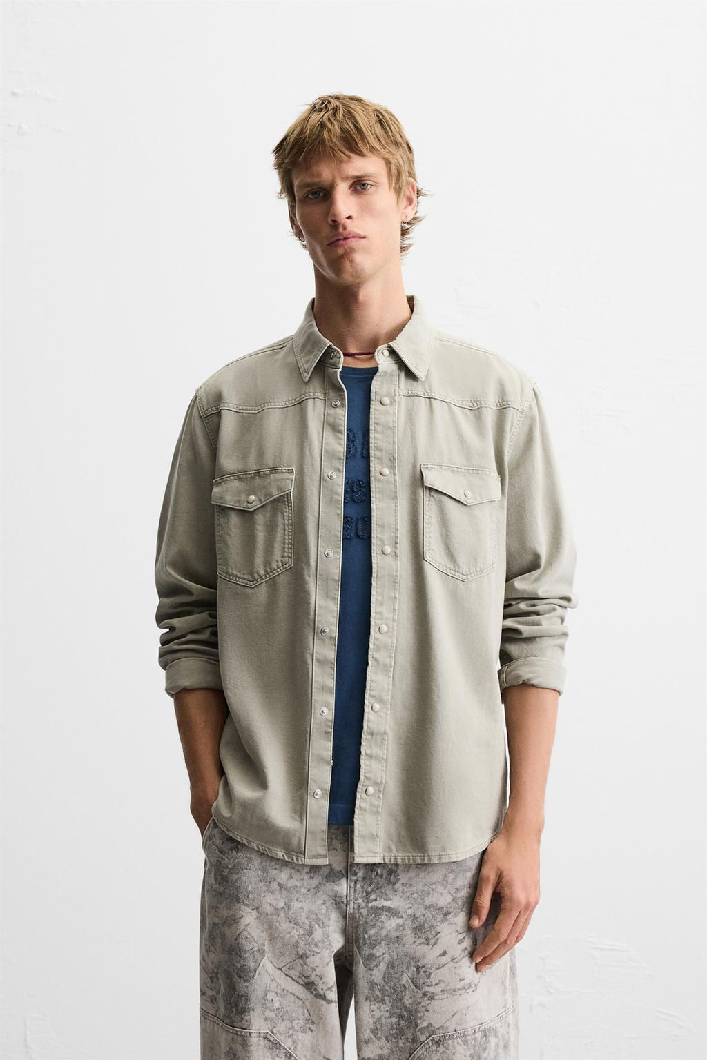 WESTERN DENIM SHIRT WITH POCKETS - Zara фото 19