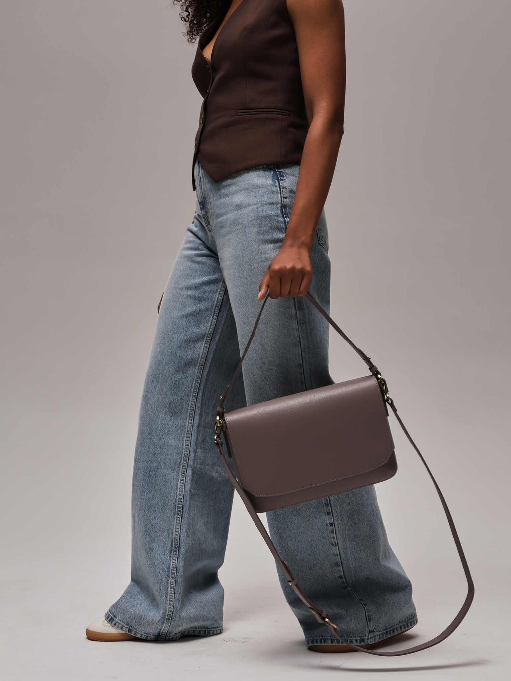 Сумка на плечо Deboro 30512 розово-серый