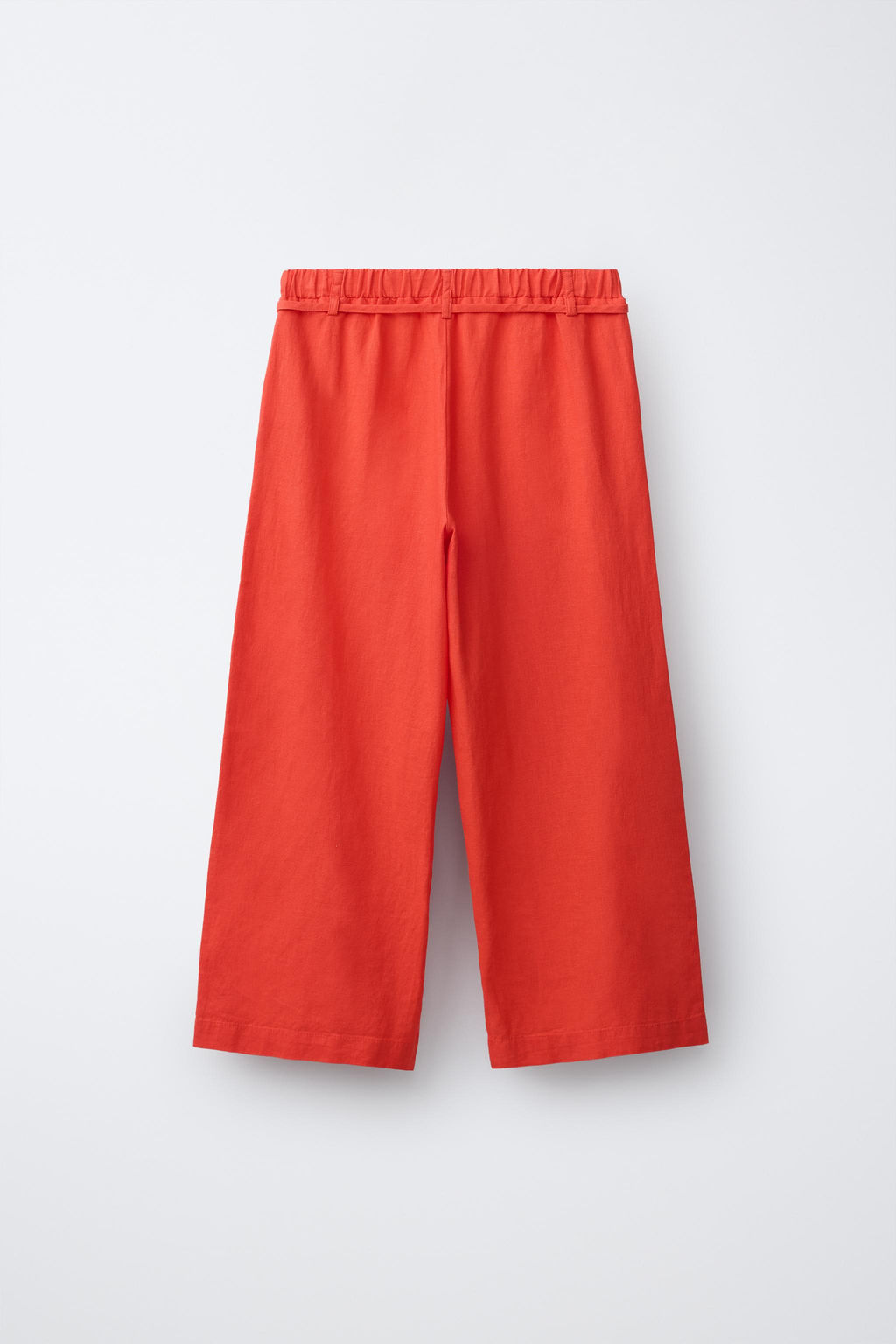 PANTAL?N WIDE LEG CORD?N CON LINO / Rojo - Zara фото 2