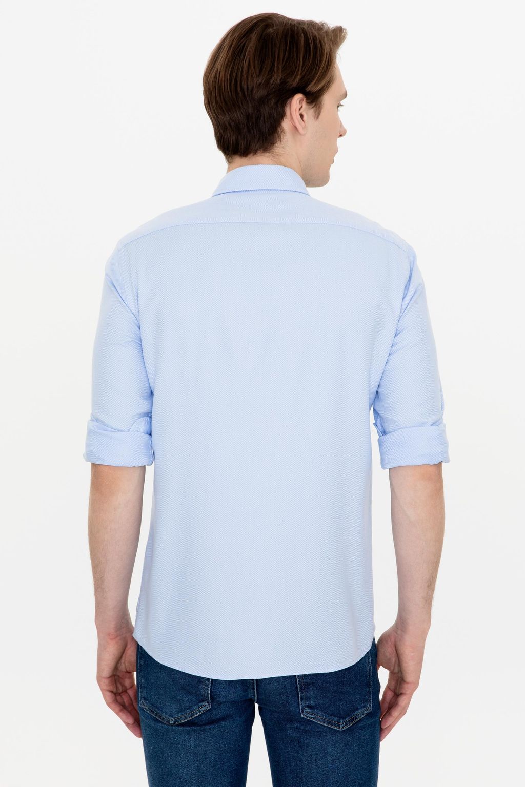 U. S. Polo Assn Мужская голубая рубашка с длинным рукавом - U.s. polo assn фото 5