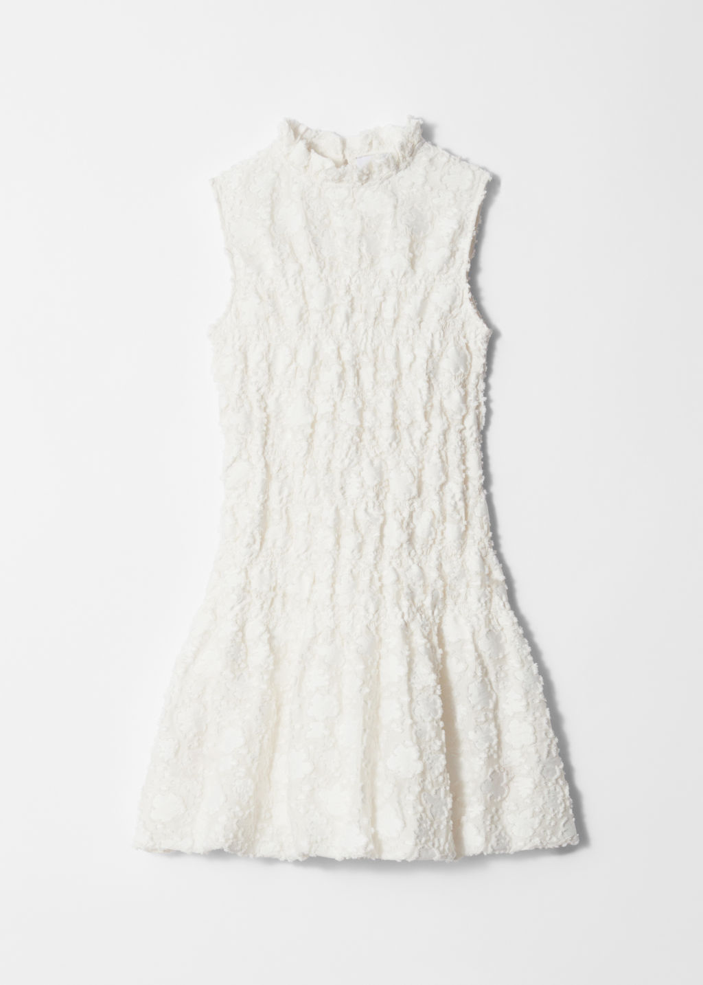 Vestido mini con fruncido con nido de abeja