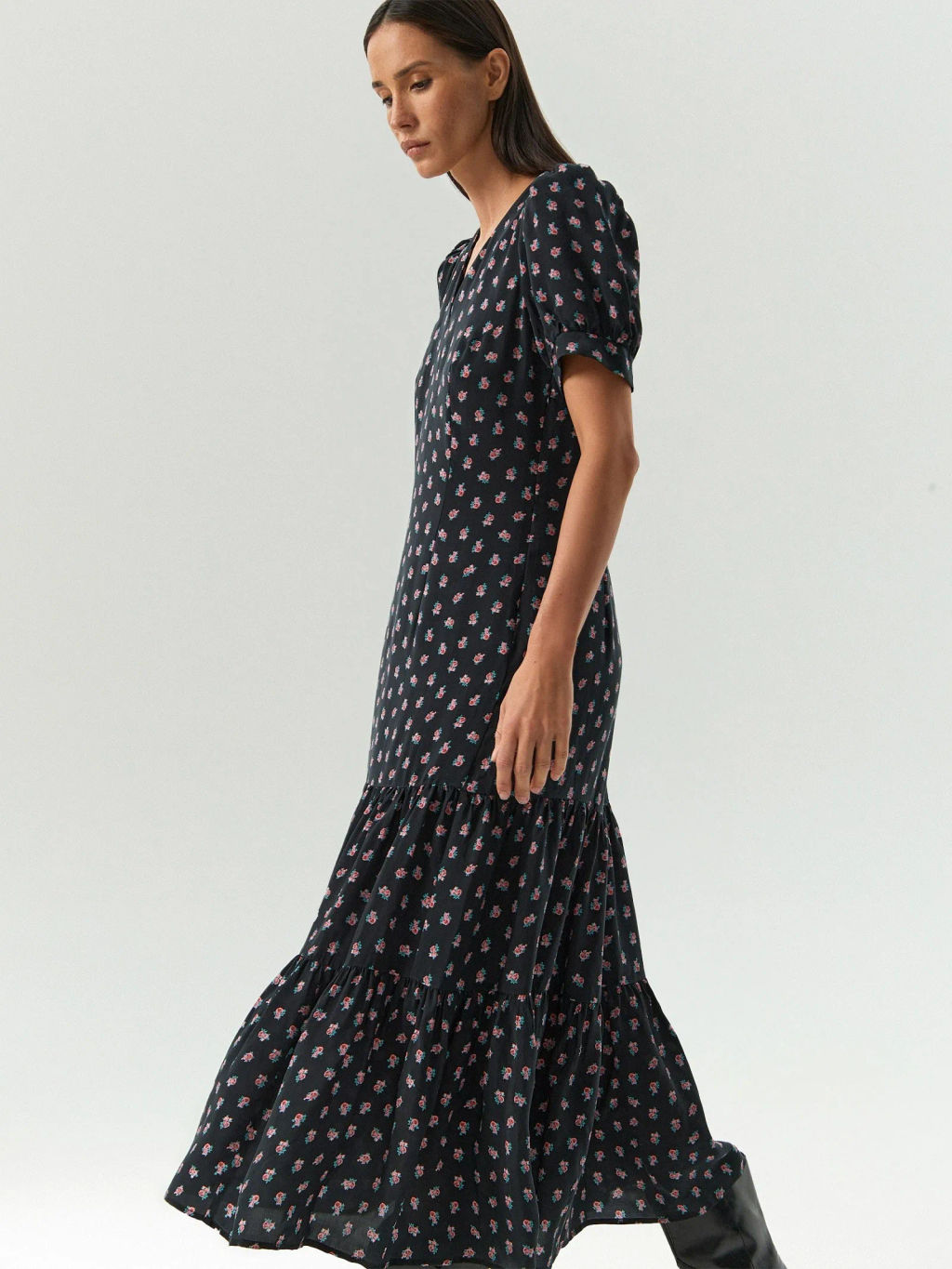 ЕМКА / Платье макси из 100% купры с цветочным принтом - Emka фото 3