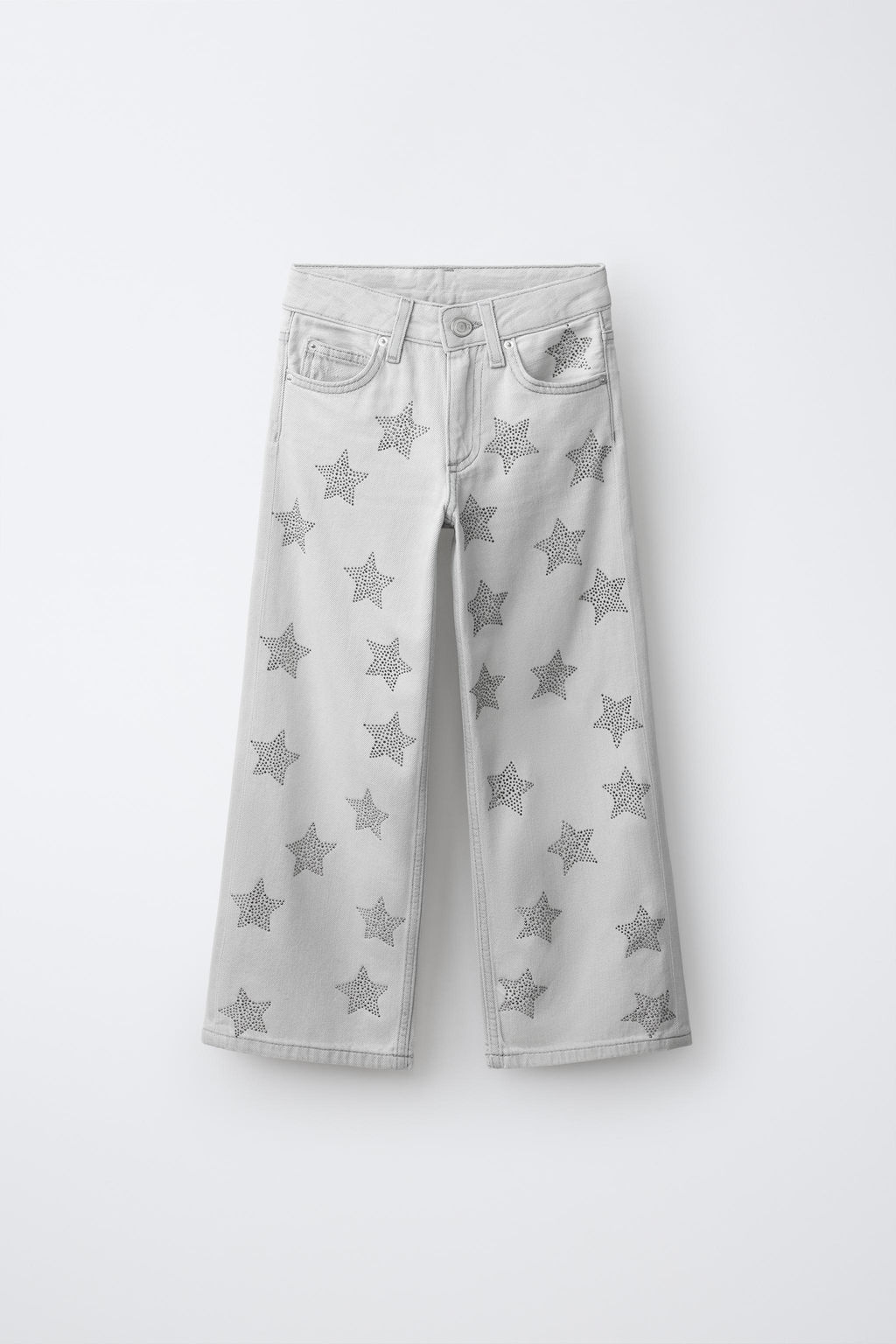 JEANS WIDE LEG ESTAMPADO ESTRELLAS TACHAS / Gris vigor?