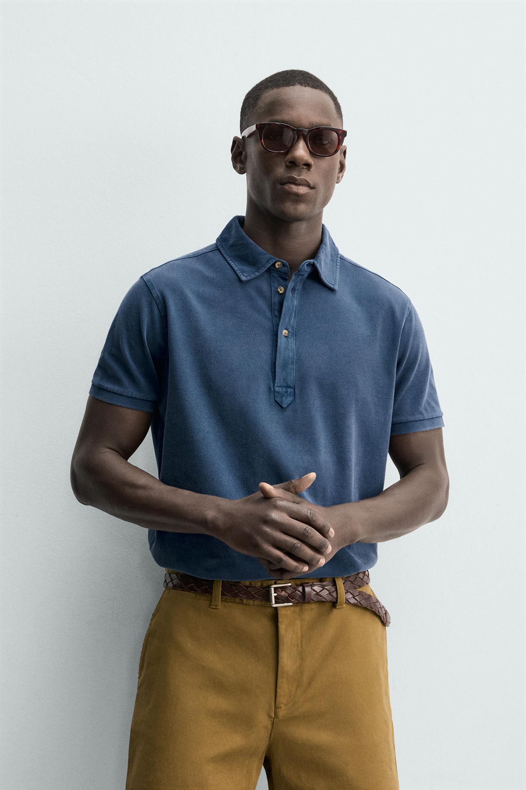 POLO PIQU? REGULAR FIT LAVADO / Azul - Zara фото 2
