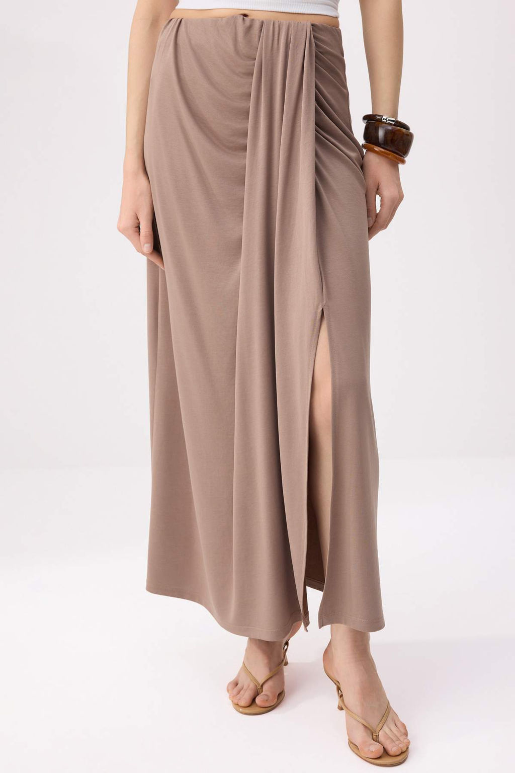 Vizon A-Kesim/Can Form Maxi Buzgu Detayl? Y?rtmacl? Orme Etek TWOSS26ET00182 - Trendyolmilla фото 3