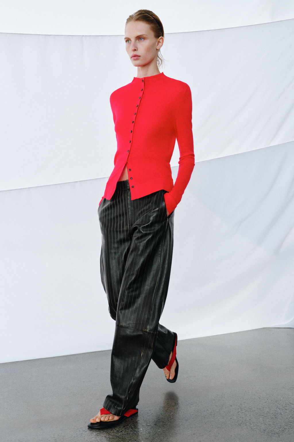 STRIPED LEATHER TROUSERS ZW COLLECTION LIMITED EDITION - Zara фото 13