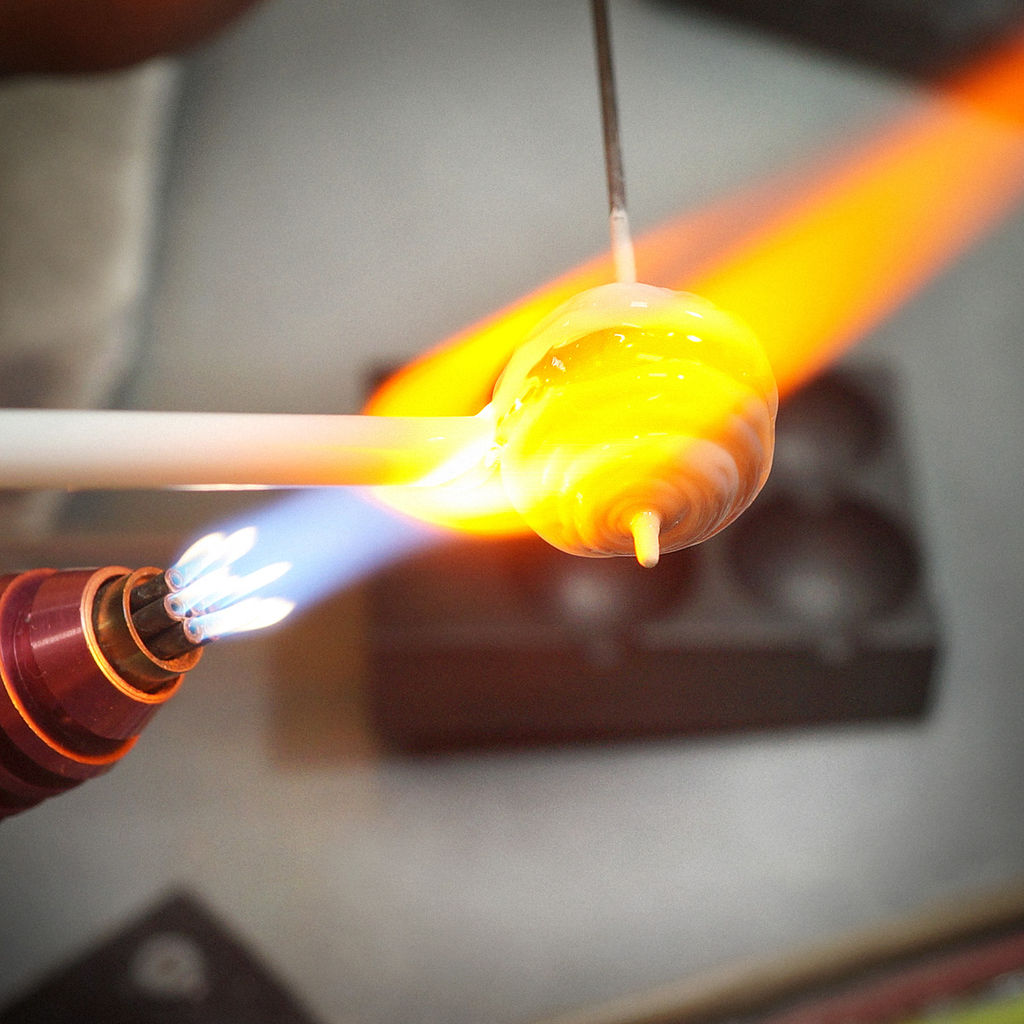 Серьги из муранского стекла LS3350/голубой,белый