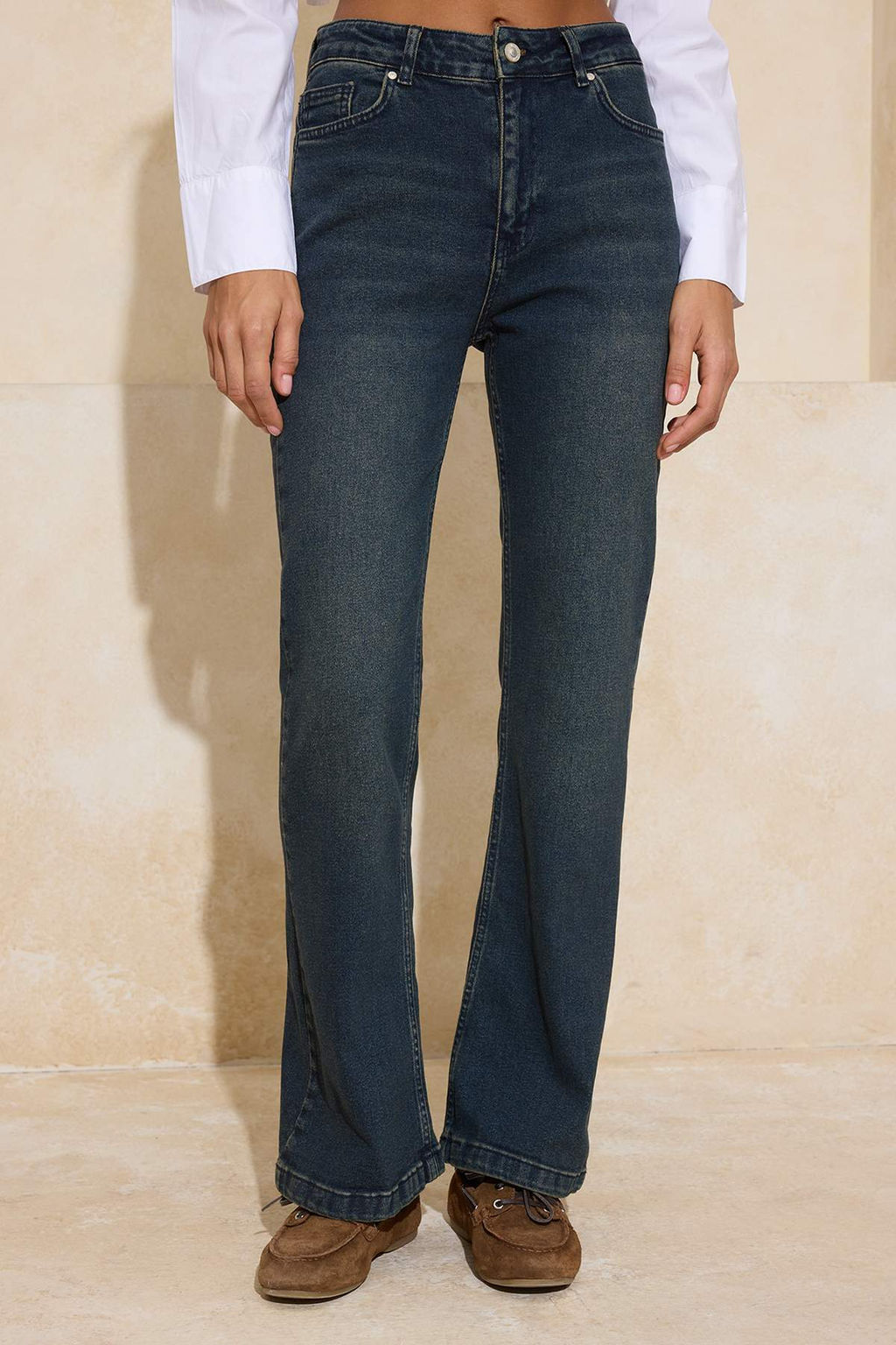 Yesil Yuksek Bel Comfort/Esnek Flare Jeans TWOSS26JE00022 - Trendyolmilla фото 9