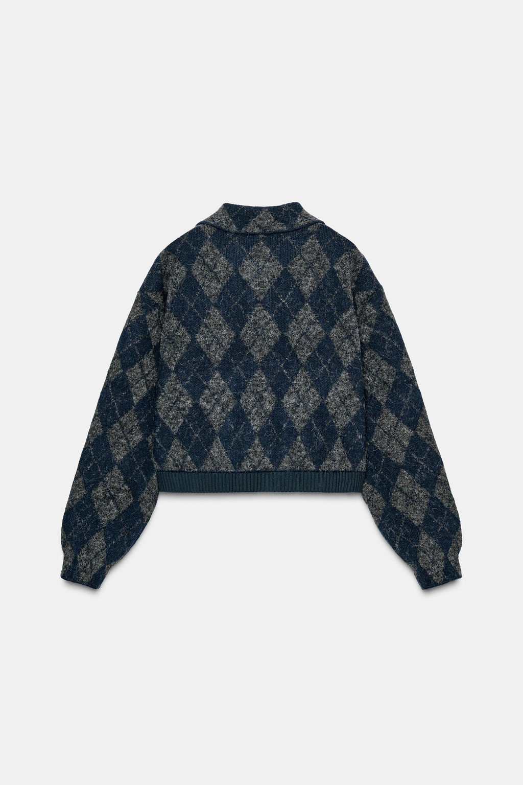 ARGYLE KNIT BOMBER JACKET - Zara фото 8
