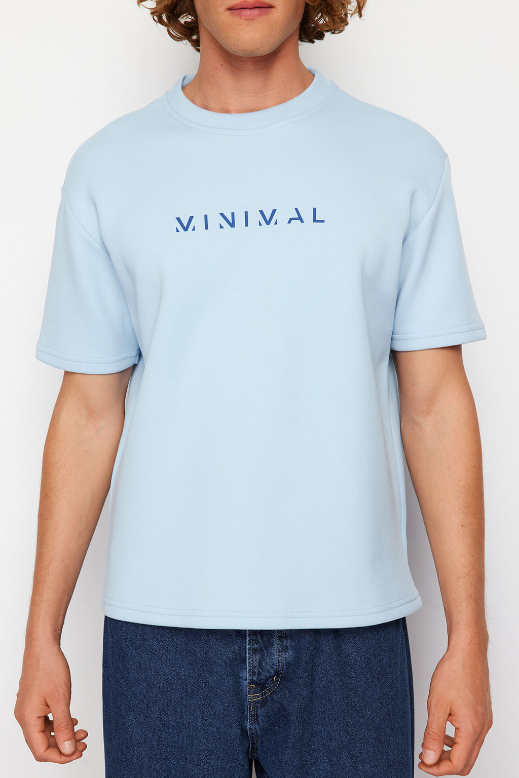 Siyah Oversize/Genis Kesim Kabar?k Yaz? Bask?l? K?sa Kollu Tok Kumasl? T-Shir TMNSS24TS00114 - Trendyolmilla фото 14
