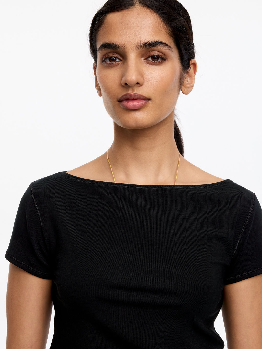 Camiseta el?stica con cuello barco - H&m фото 6